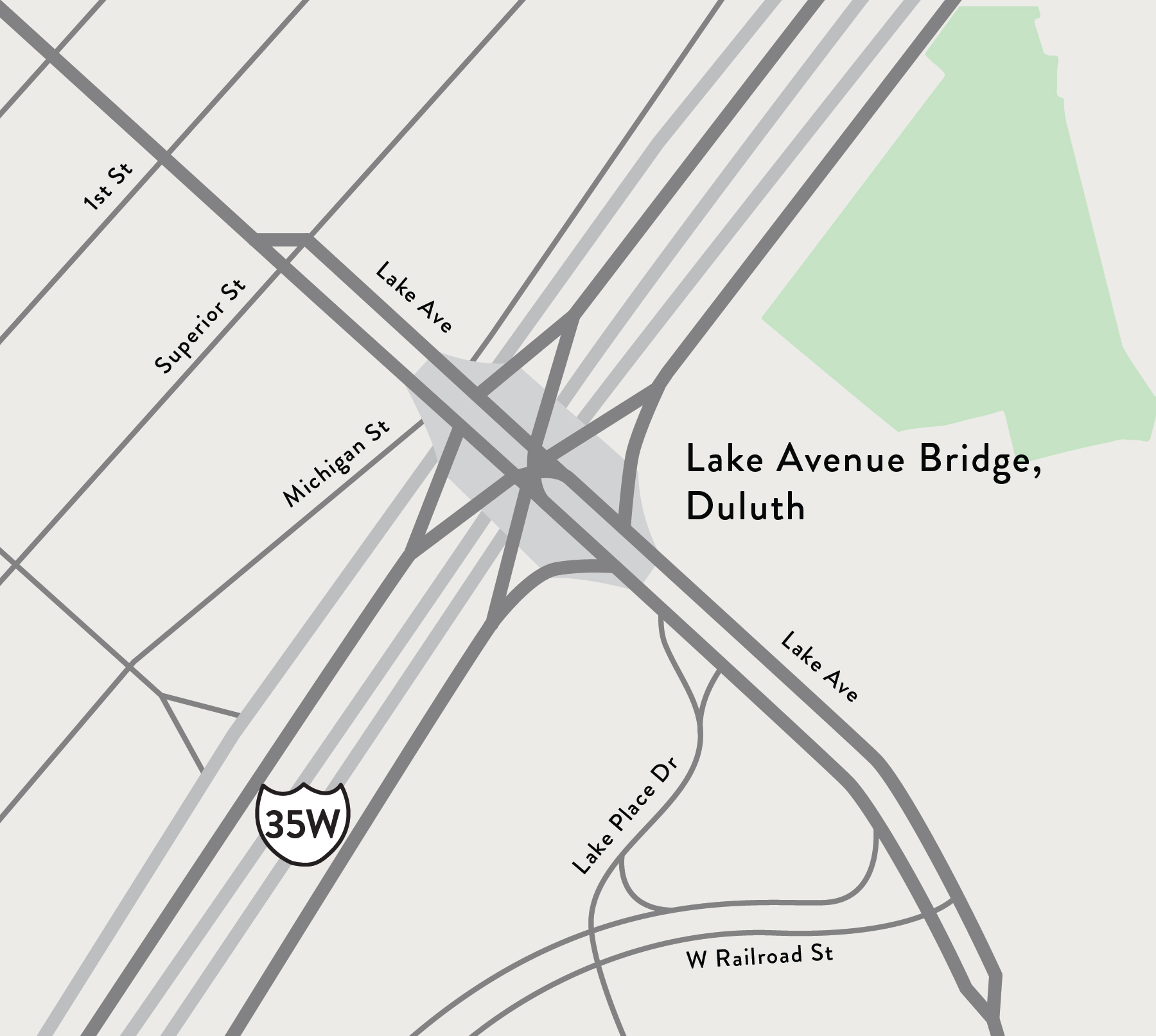 Location map of the Lake Avenue Bridge project