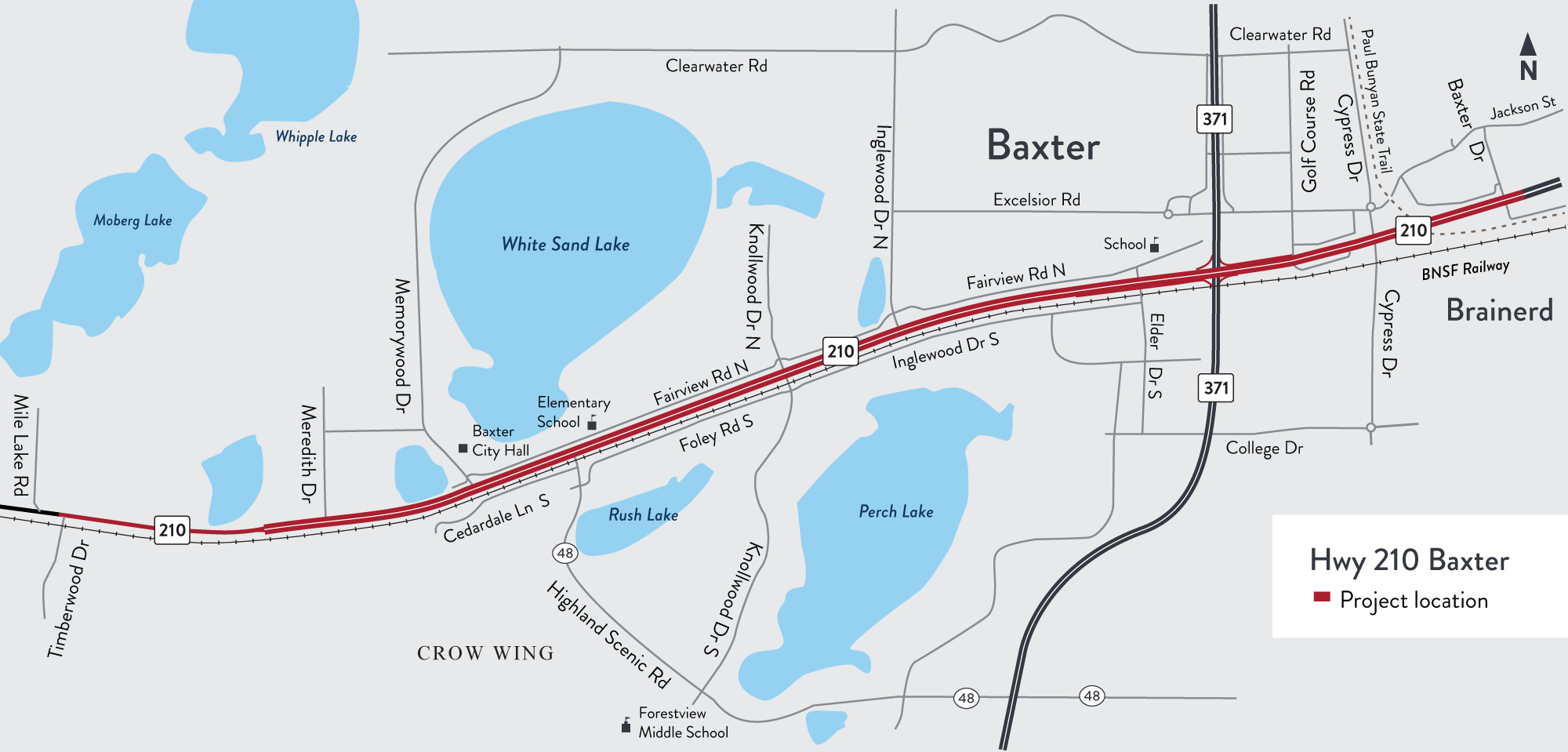 Map - Hwy 210 Baxter
