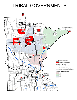 Tribal government district map