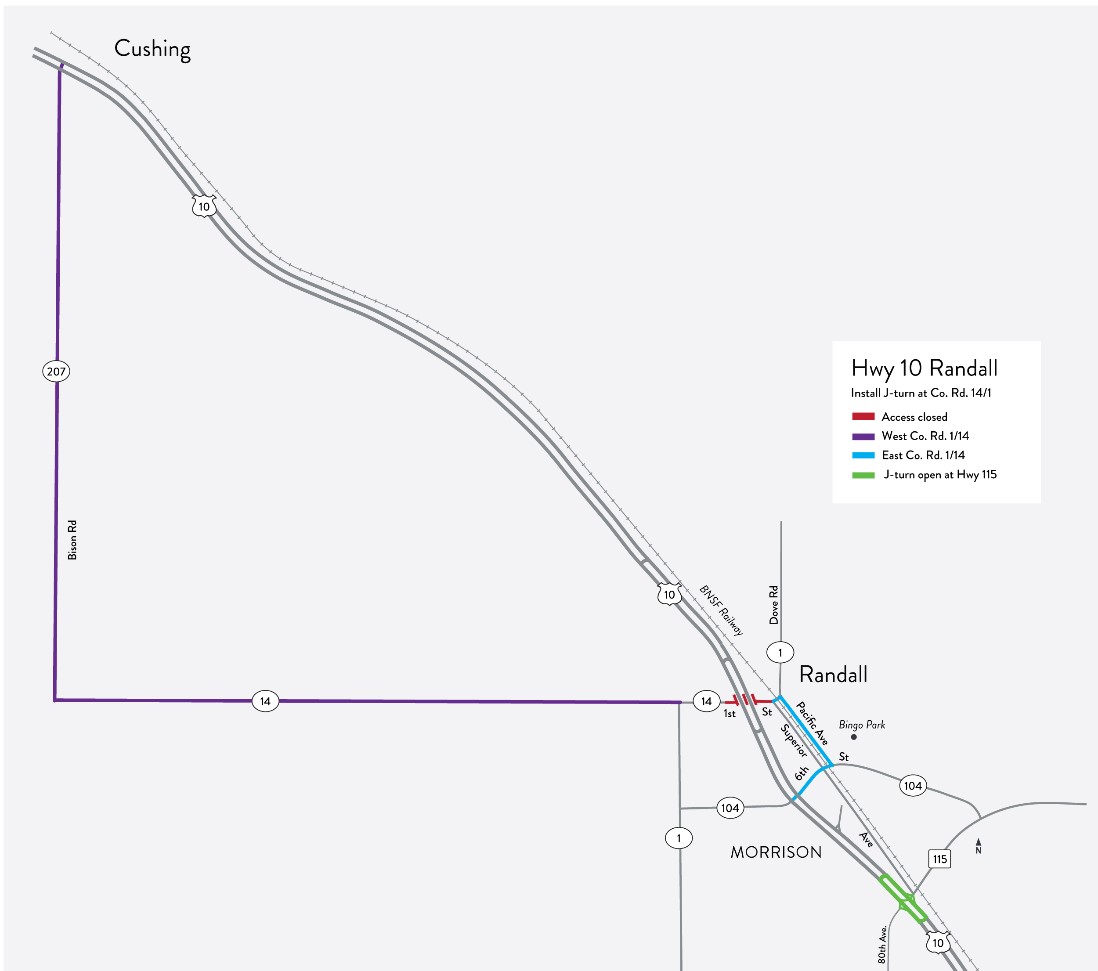 Hwy 10 Randall Map 